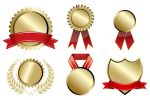 Gold and Red Prize Badges